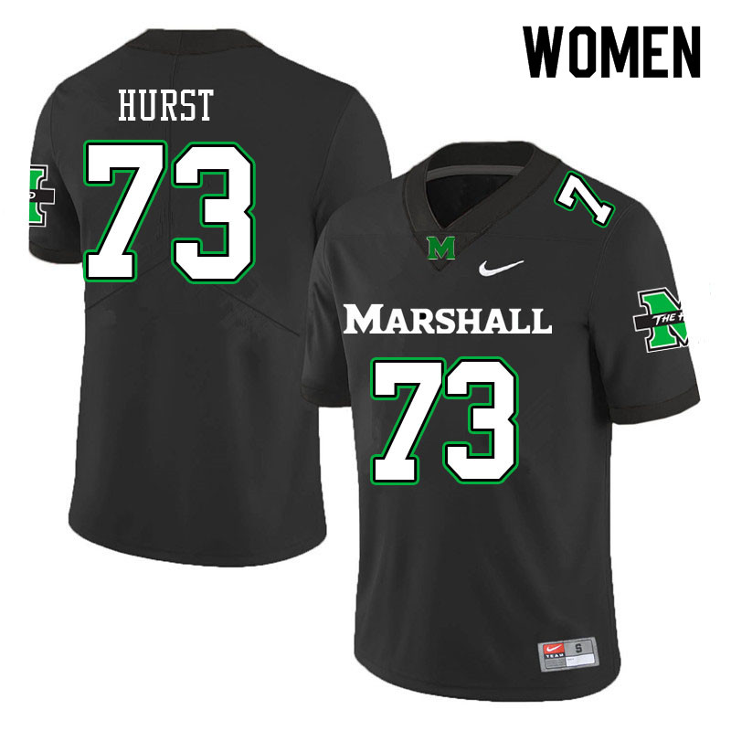 Women #73 Tyshawn Hurst Marshall Thundering Herd College Football Jerseys Sale-Black - Click Image to Close